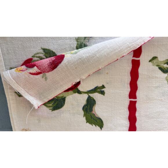 Vintage 50s Red & Yellow Apple Tablecloth 36"x 26" - Picture 12 of 15